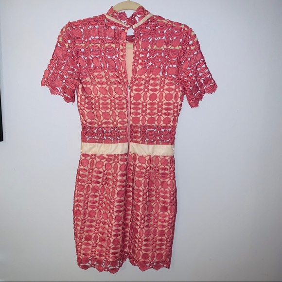 NWOT Blush and Cream Crochet Mini Dress - Picture 3 of 3